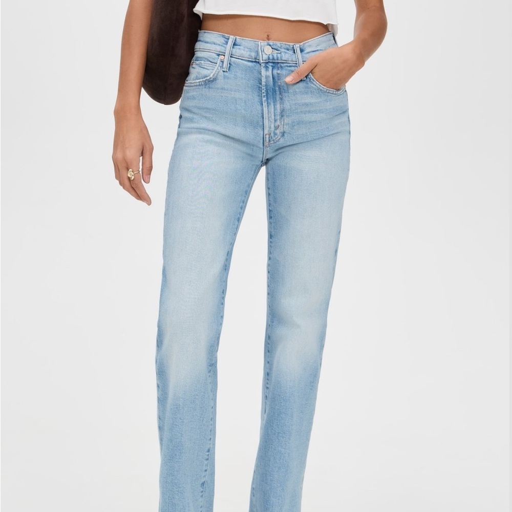 MOTHER Kick It Go Long Light Wash Straight Leg Jeans Size 27